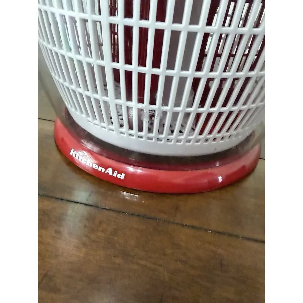 KitchenAid Salad Spinner Red Large Vegetables Lettuce Washer Dryer Colander Pump
